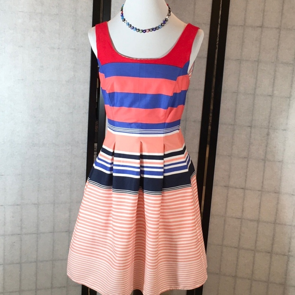 Tiana B. scoop neck striped dress